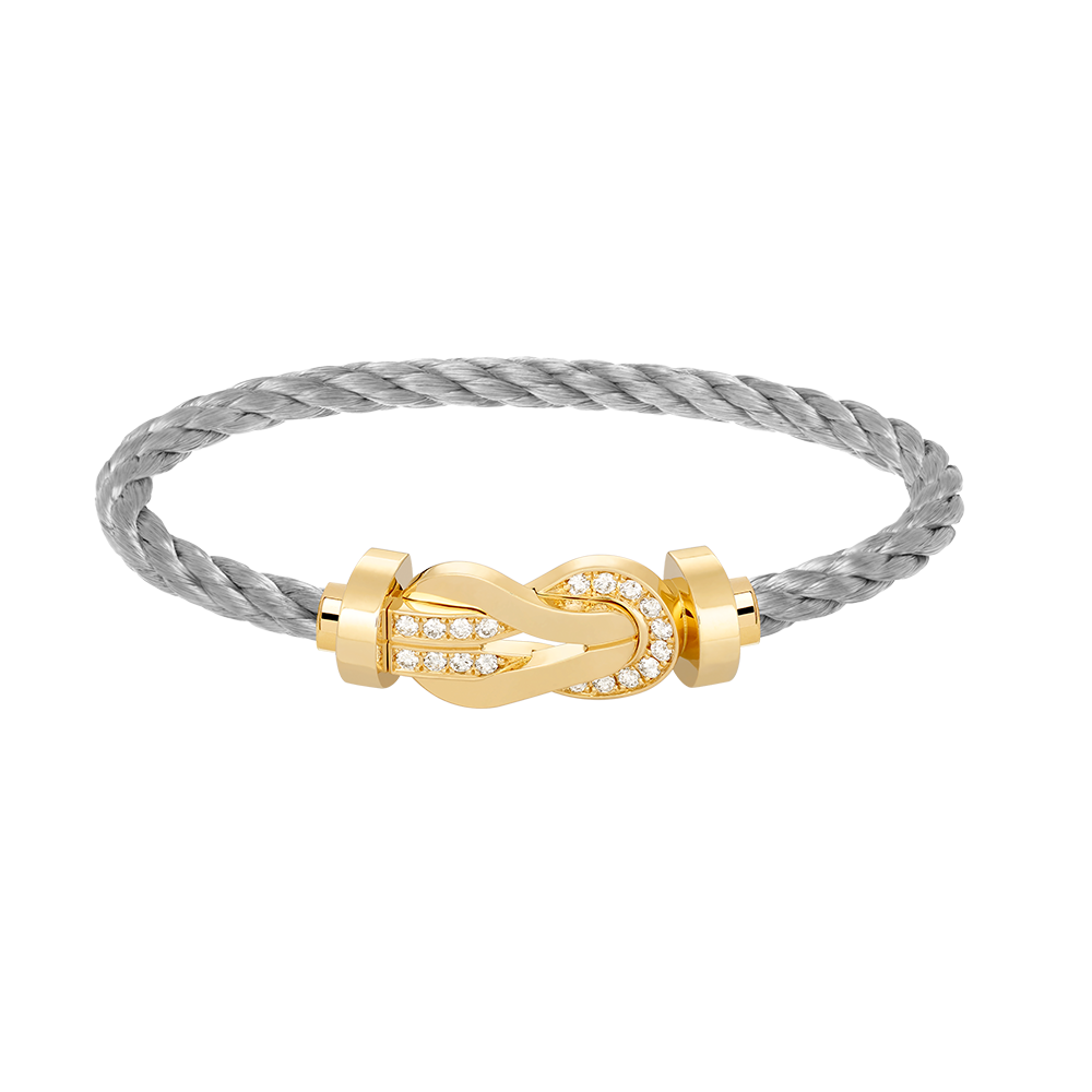 [Elitejewels]Chance großes 8-stelliges Schnallen-Halbdiamant-Armband Gold