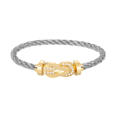 [Elitejewels]Chance großes 8-stelliges Schnallen-Halbdiamant-Armband Gold