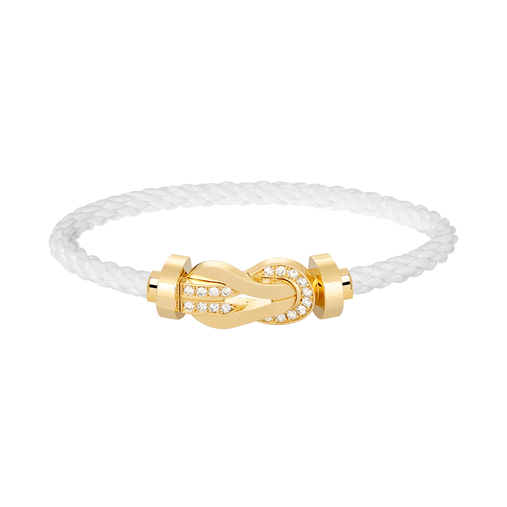 [Elitejewels]Chance großes 8-stelliges Schnallen-Halbdiamant-Armband Gold