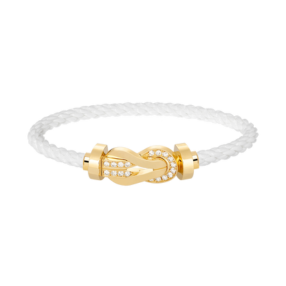 [Elitejewels]Chance großes 8-stelliges Schnallen-Halbdiamant-Armband Gold