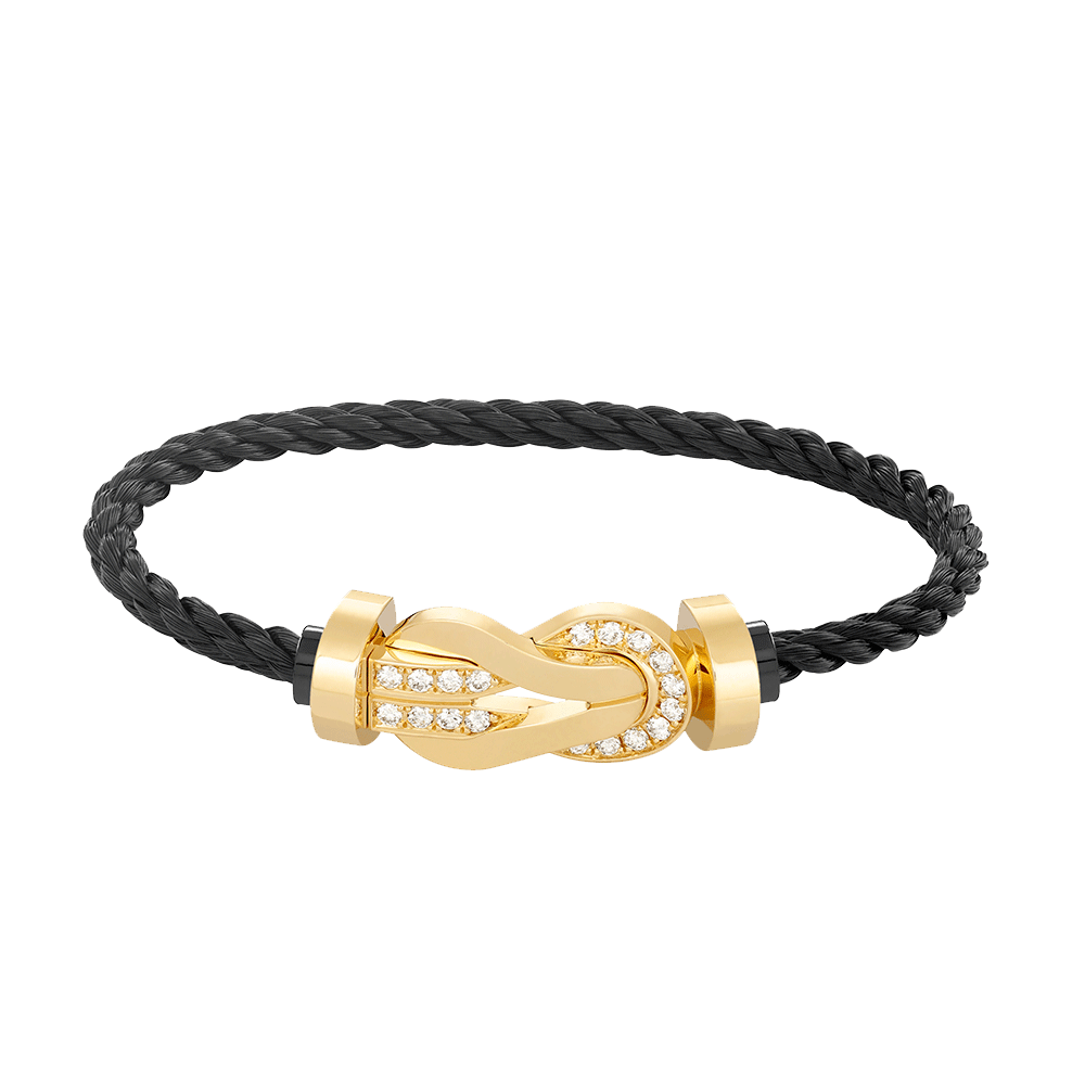 [Elitejewels]Chance großes 8-stelliges Schnallen-Halbdiamant-Armband Gold