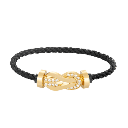 [Elitejewels]Chance großes 8-stelliges Schnallen-Halbdiamant-Armband Gold