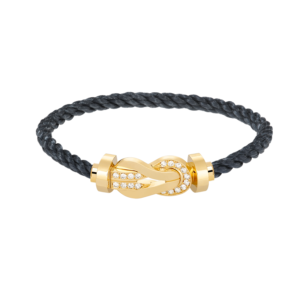 [Elitejewels]Chance großes 8-stelliges Schnallen-Halbdiamant-Armband Gold