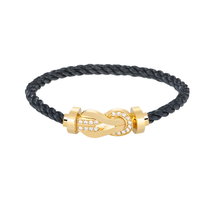 [Elitejewels]Chance großes 8-stelliges Schnallen-Halbdiamant-Armband Gold