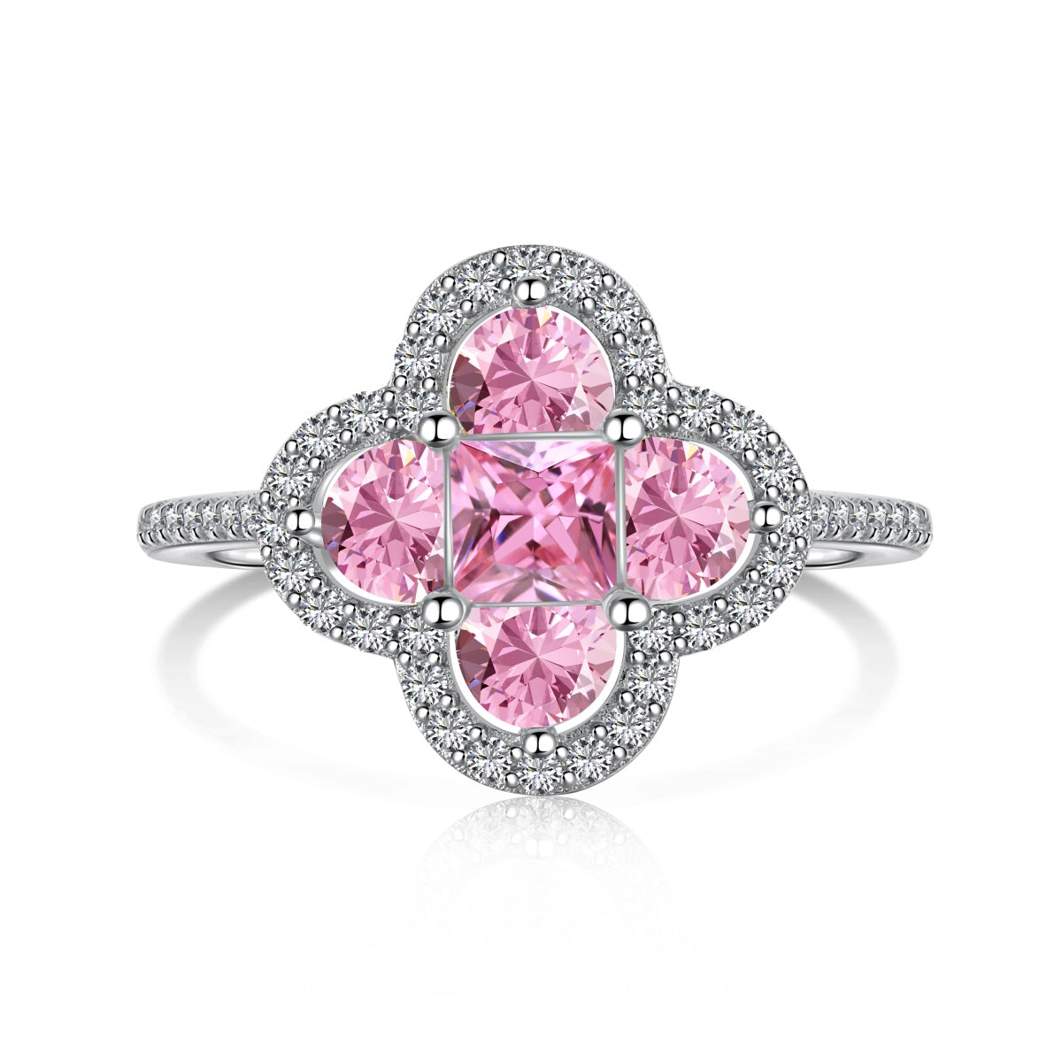 [Elitejewels]Luxurious Eternity Flower Shape Banquet Ring