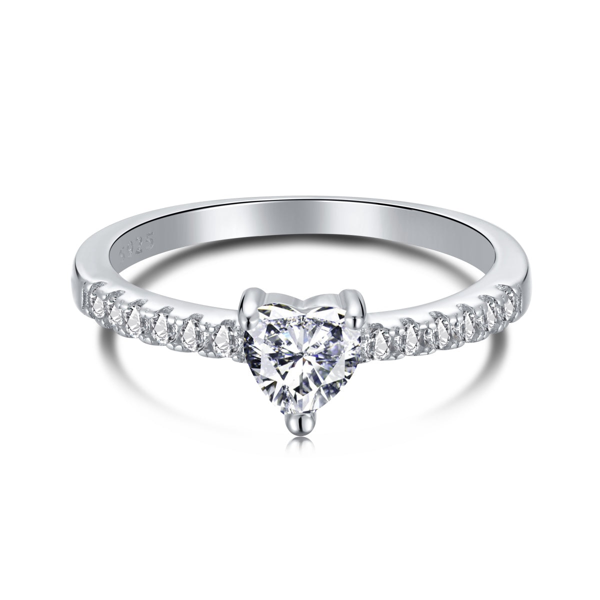 [Elitejewels]0.5 Carat CaratEternity Charming Heart Shape Lover Ring