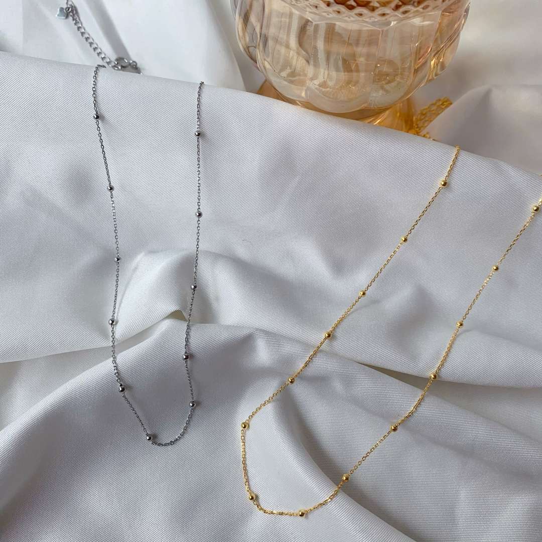 [Elitejewels]Small Bead Clavicle Chain Simple Necklace