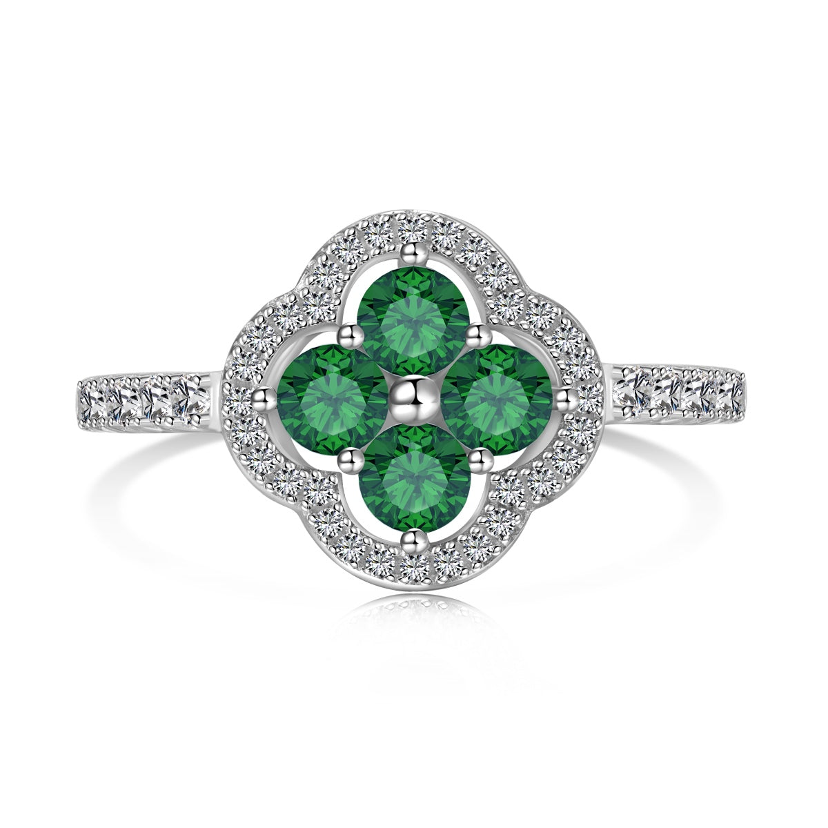 [Elitejewels]Four Leaf Clover Flower Design Ring