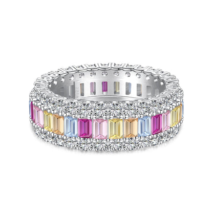 [Elitejewels]Dainty Colorful Radiant Cut Daily Ring