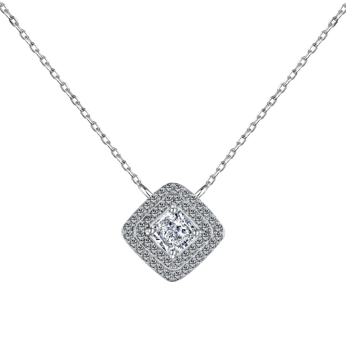 [Elitejewels]Sparkling Asscher Cut Necklace