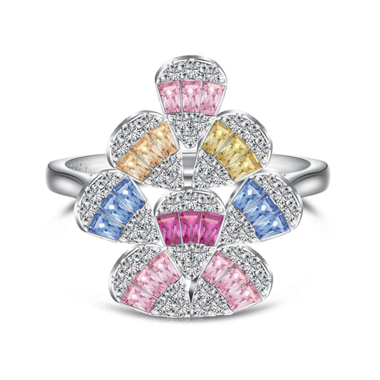 [Elitejewels]Sparkling Colorful Water Drop Shape Daily Ring