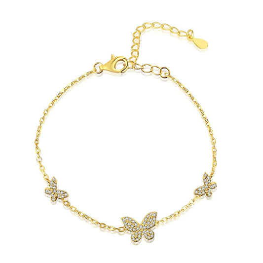 [Elitejewels]Delicate Butterfly Pendant Bracelet