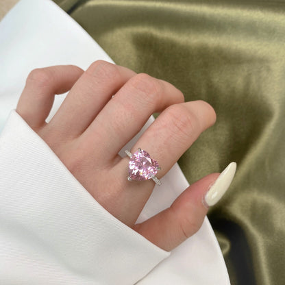 [Elitejewels]6.0 Carat Luxurious Sparkling Romantic Heart Cut Lover Ring