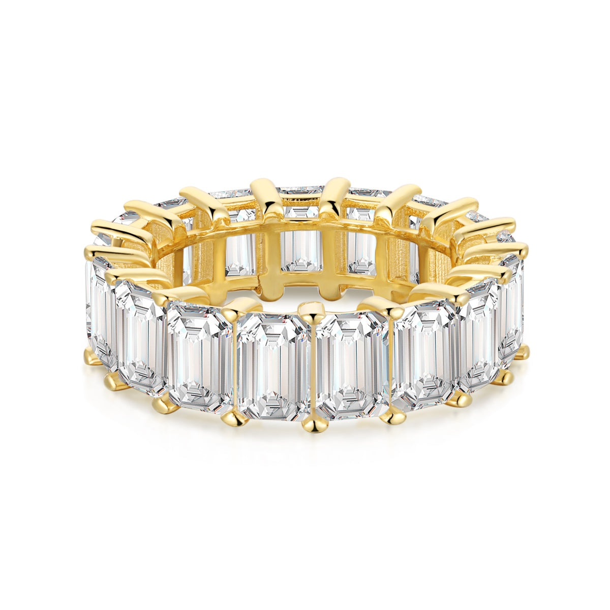 [Elitejewels]Eleganter Tennisring im Smaragdschliff, 0,75 Karat