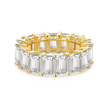 [Elitejewels]0.75 Carat Elegant Emerald Cut Tennis Ring