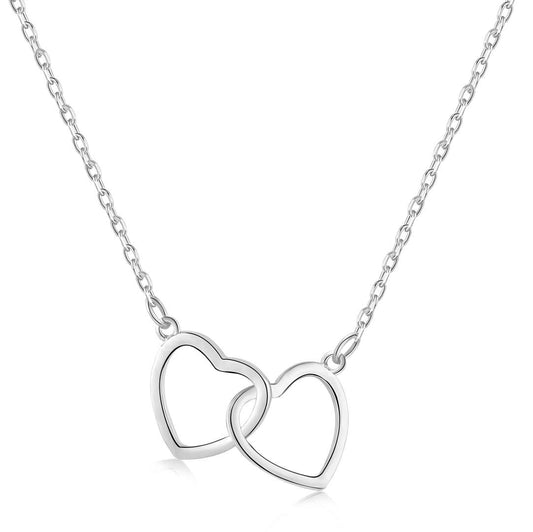 [Elitejewels]Sterling Silver Love Double Ring Necklace