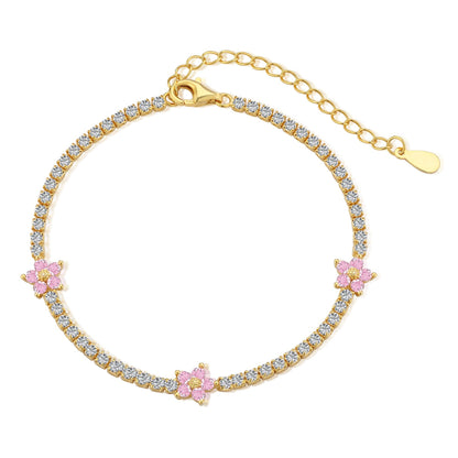 [Elitejewels]輝く花の形のテニスブレスレット