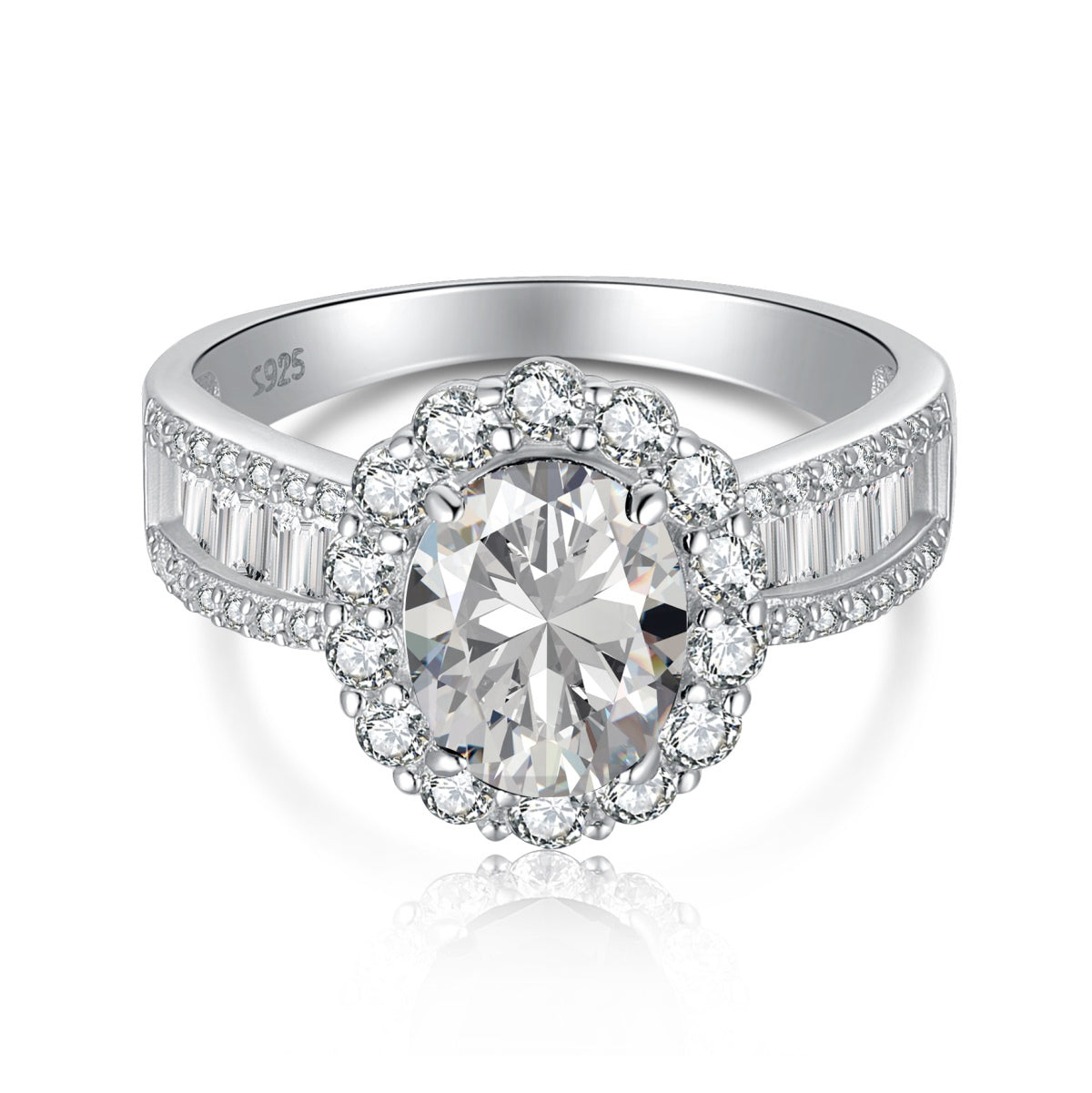 [Elitejewels]1.5 Carat Dazzling Charming Oval Cut Banquet Ring