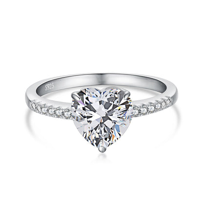 [Elitejewels]2.0 Carat Dazzling Lustrous Heart Cut Lover Ring