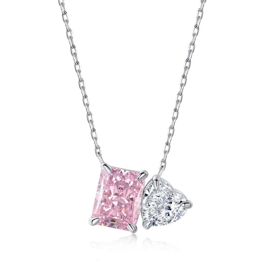 [Elitejewels]Dazzling Square & Heart Shape Necklace