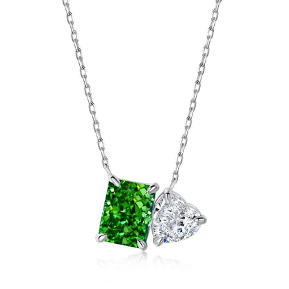 [Elitejewels]Dazzling Square & Heart Shape Necklace