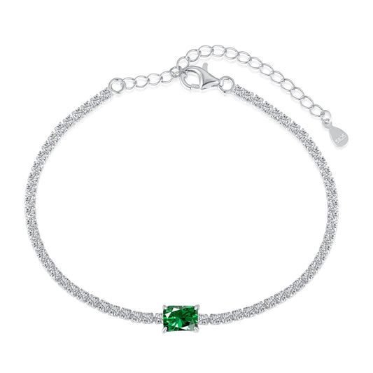 [Elitejewels]1.0 Carat Unique Emerald Cut Banquet Bracelet