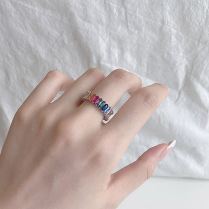 [Elitejewels]Unique Colorful Radiant Cut RIng