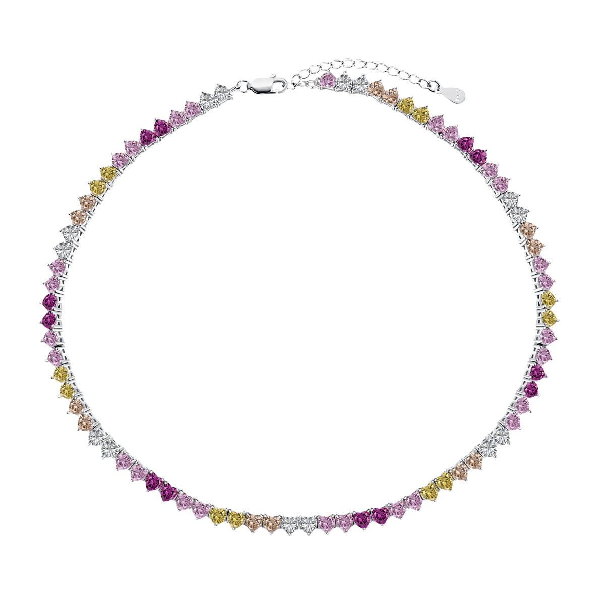 [Elitejewels] Funkelnde bunte Tennis-Halskette mit Herz