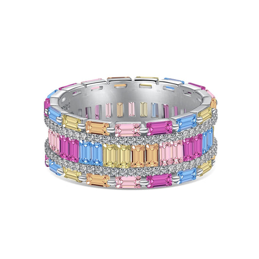 [Elitejewels]Dazzling Colorful Radiant Cut Party Ring