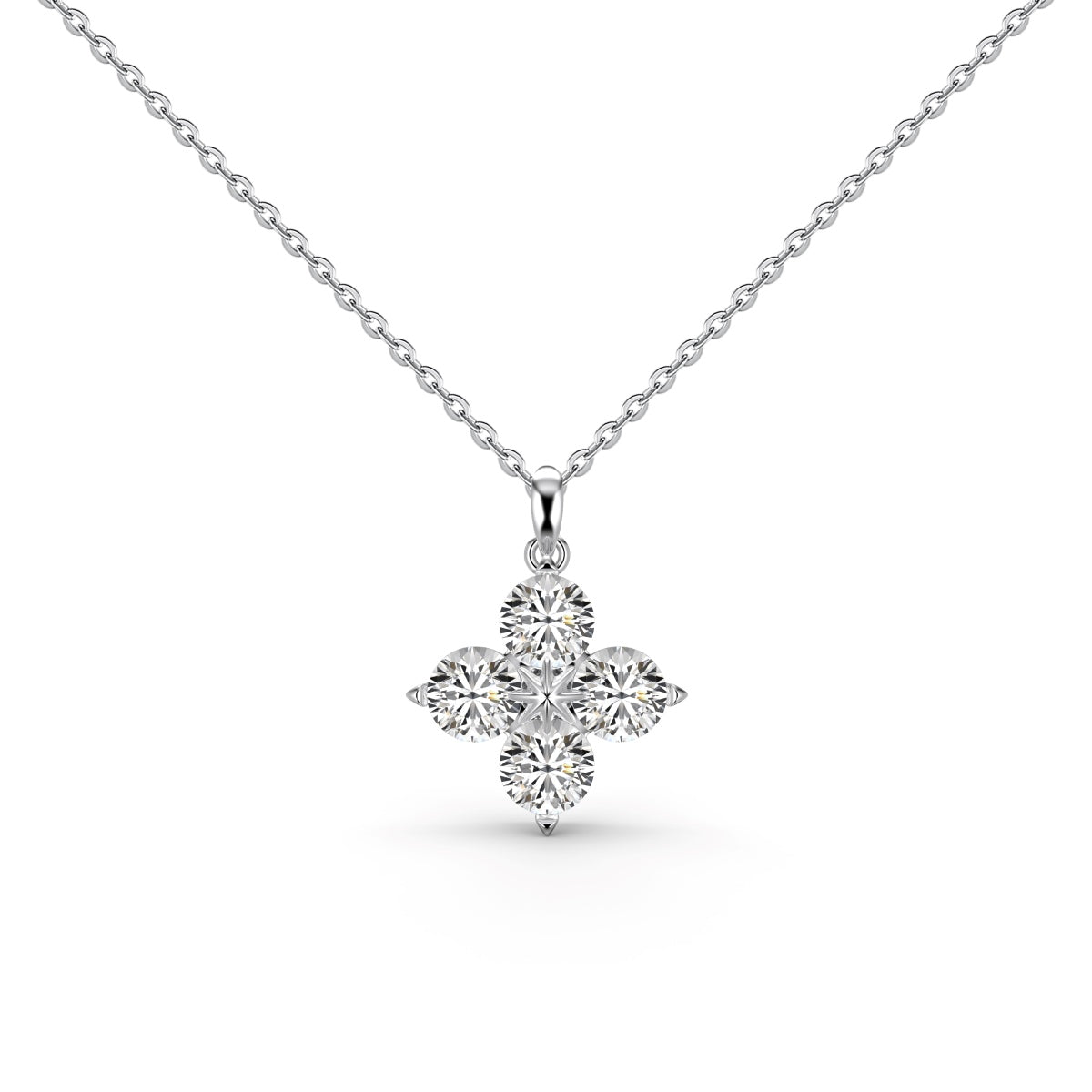 [Elitejewels]Four-Leaf Clover And Eight-Pointed Star Necklace