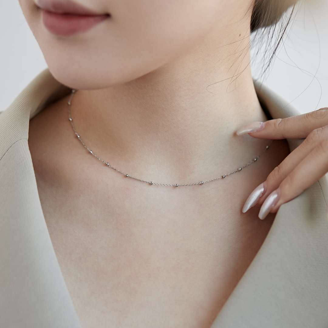 [Elitejewels]小さなビーズ鎖骨チェーンシンプルネックレス