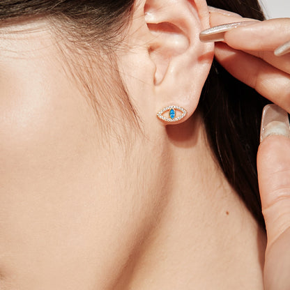 [Elitejewels]Blue Devil Eyes Hollow Stud Earrings