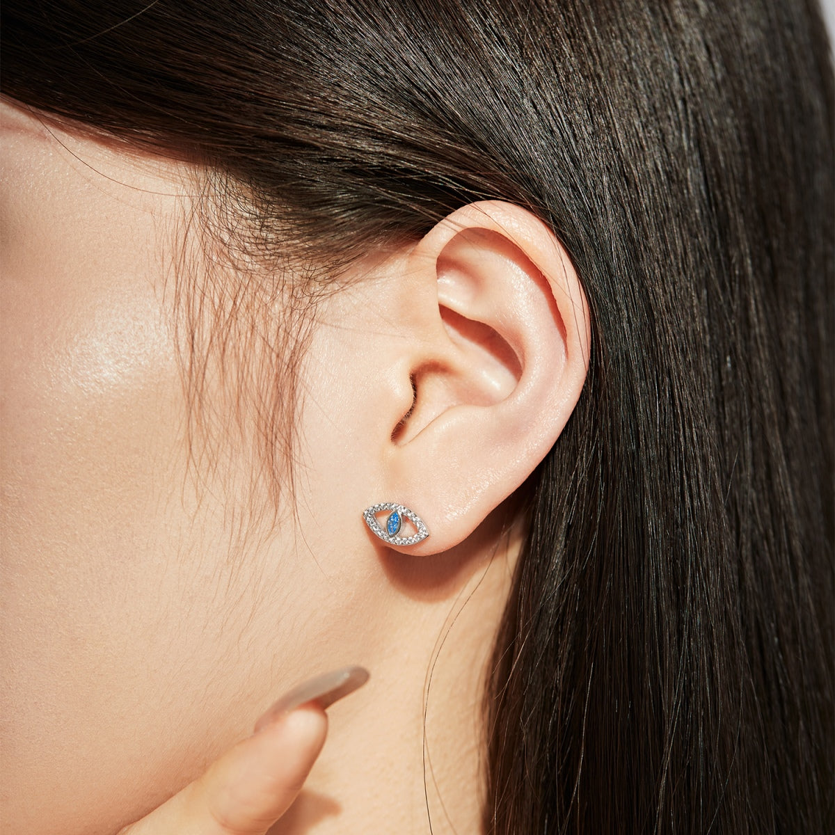 [Elitejewels]Blue Devil Eyes Hollow Stud Earrings