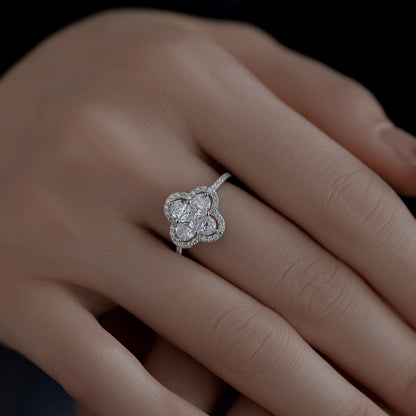 [Elitejewels]Luxuriöser Eternity-Bankettring in Blumenform