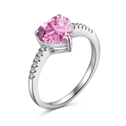 [Elitejewels]2.0 Carat Dazzling Lustrous Heart Cut Lover Ring