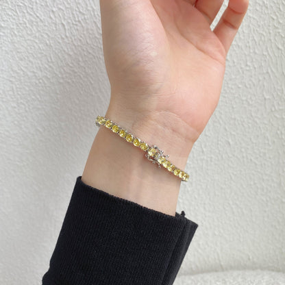 [Elitejewels]華やかなラウンドカットのテニスブレスレット