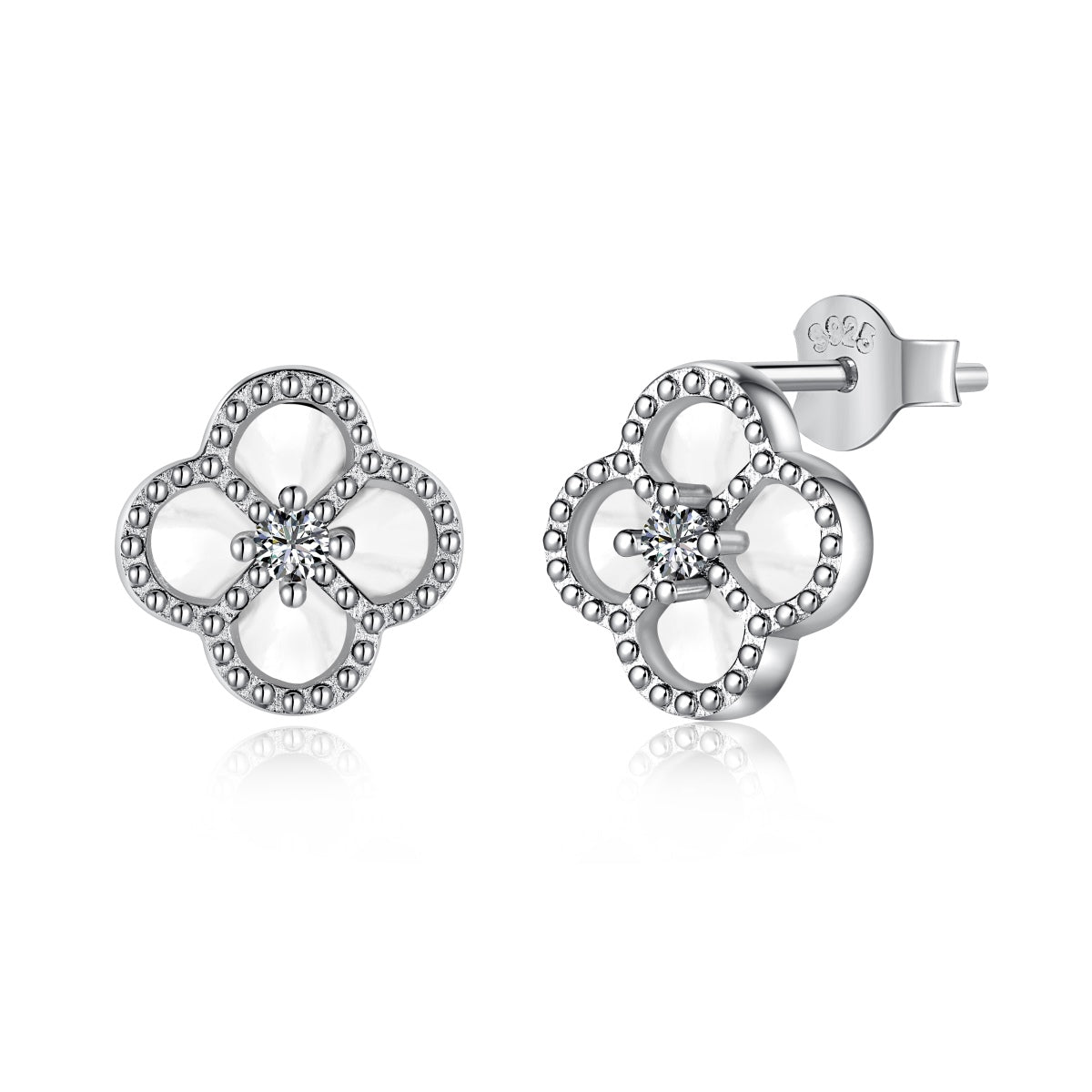 [Elitejewels]Four-Leaf Clover Flower Shape Exquisite Earrings