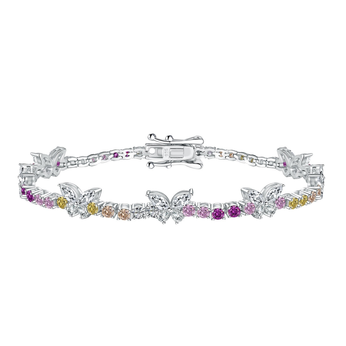 [Elitejewels] Verziertes buntes Armband in Schmetterlingsform mit rundem Schliff