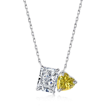 [Elitejewels]Dazzling Square & Heart Shape Necklace