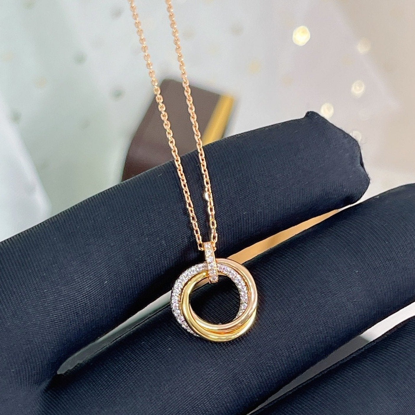 [Elitejewels]TRINITY HALSKETTE SILBER GOLD ROSGOLD DIAMANTEN 