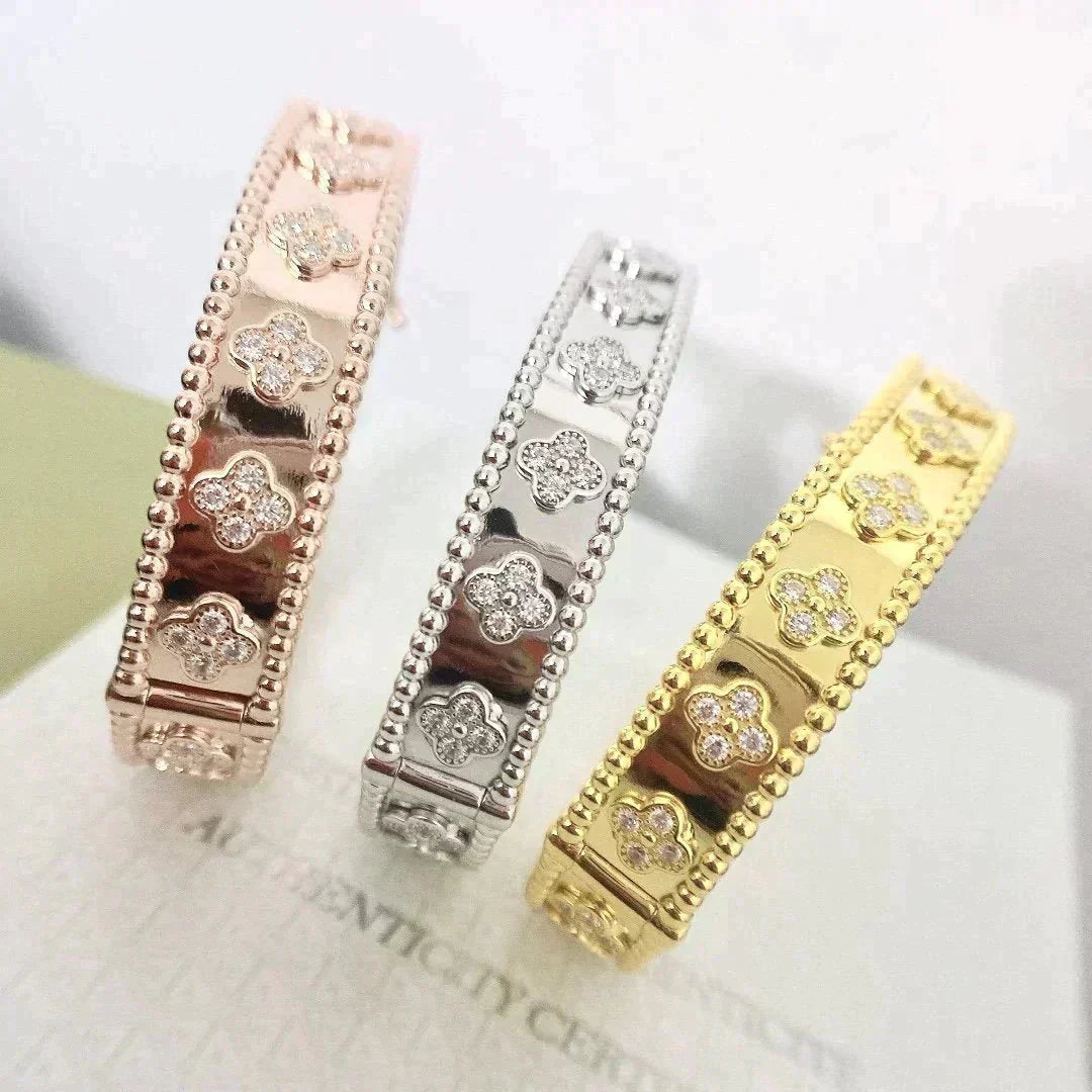 [Elitejewels]CLOVER ARMBAND 8MM DIAMANTEN