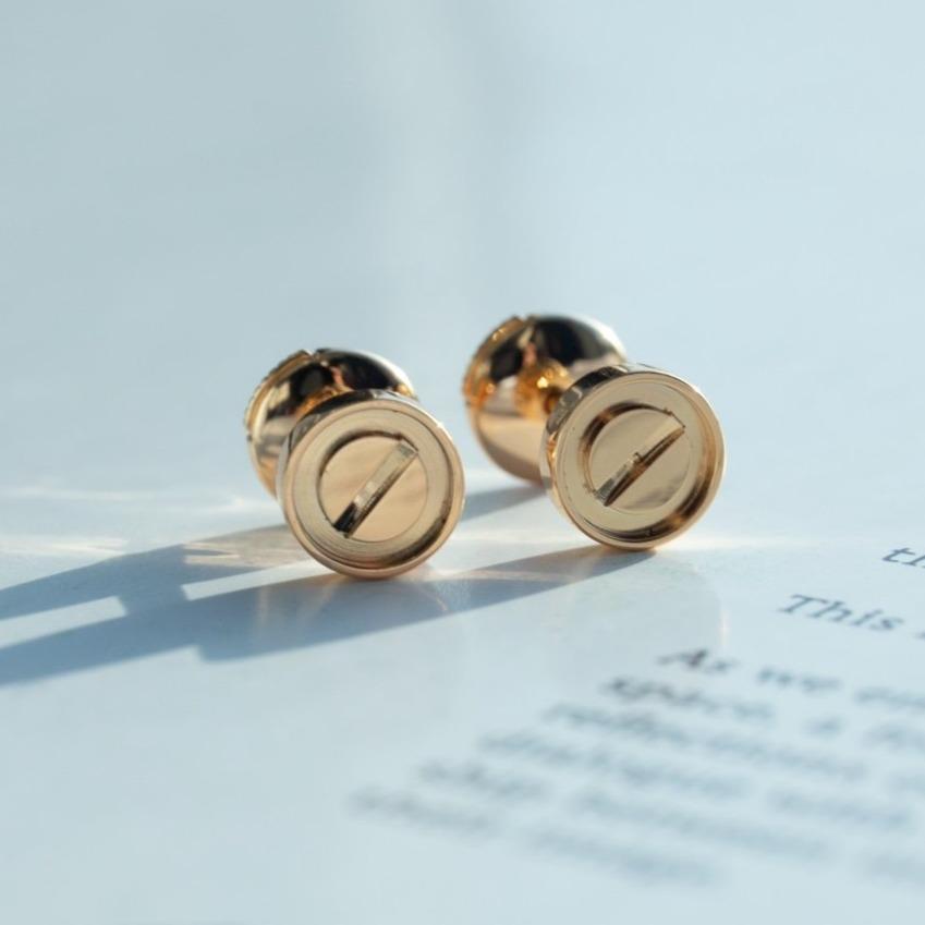 [Elitejewels]LOVE EARRINGS PINK GOLD 10MM