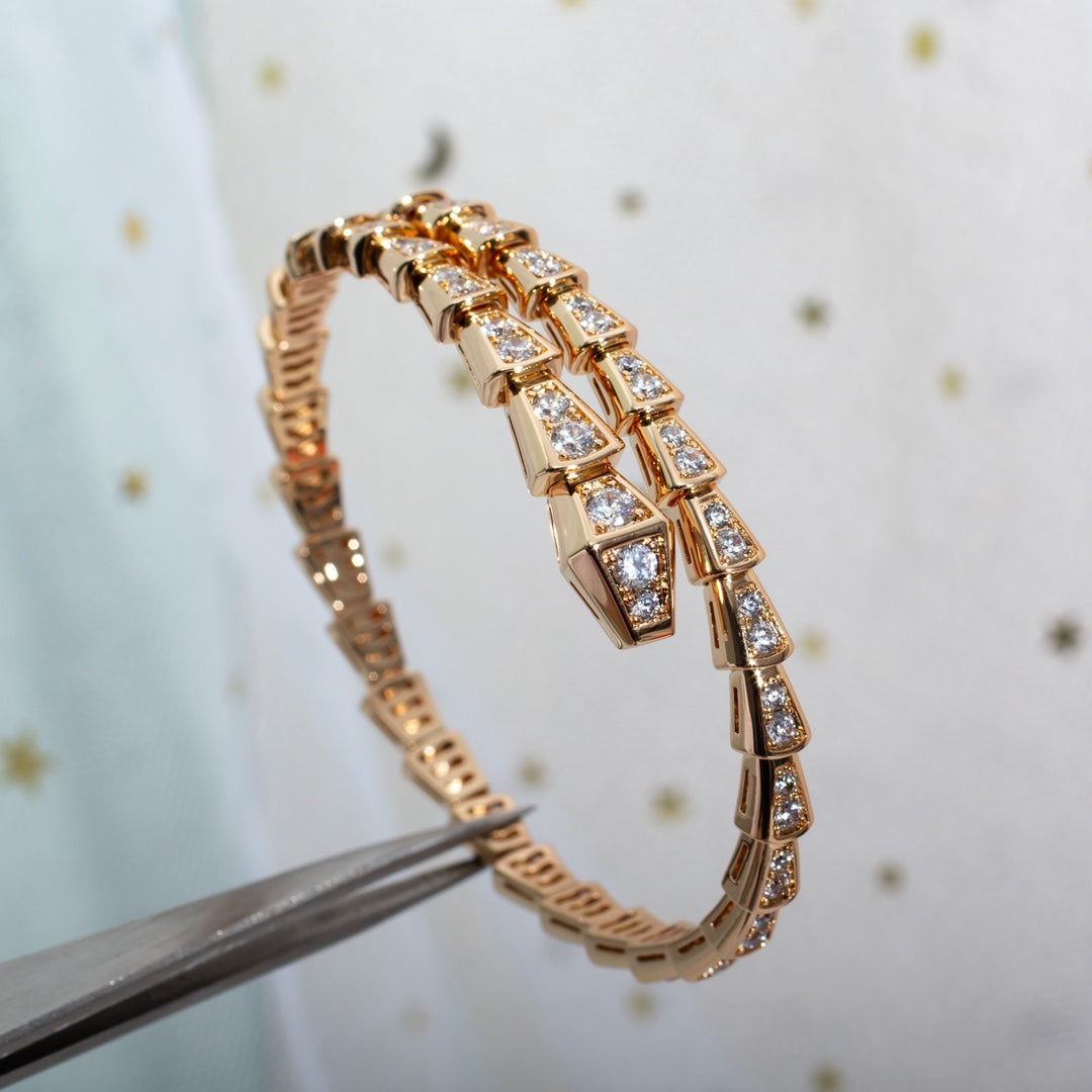 [Elitejewels]SERPENTI ARMBAND 6,8 MM ROSGOLD DIAMANT 