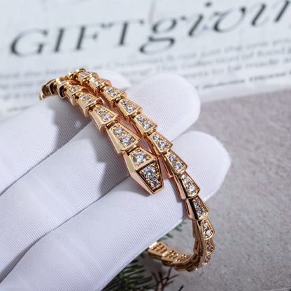 [Elitejewels]SERPENTI BRACELET 6.8MM PINK GOLD DIAMOND