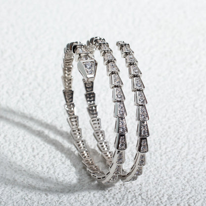 [Elitejewels]SERPENTI ARMBAND SILBER DIAMANT DOPPELREIHIG