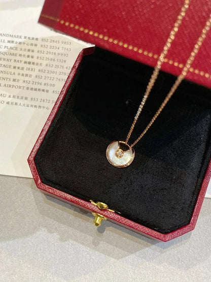 [Elitejewels]AMULETTE ROSE GOLD MOP NECKLACE