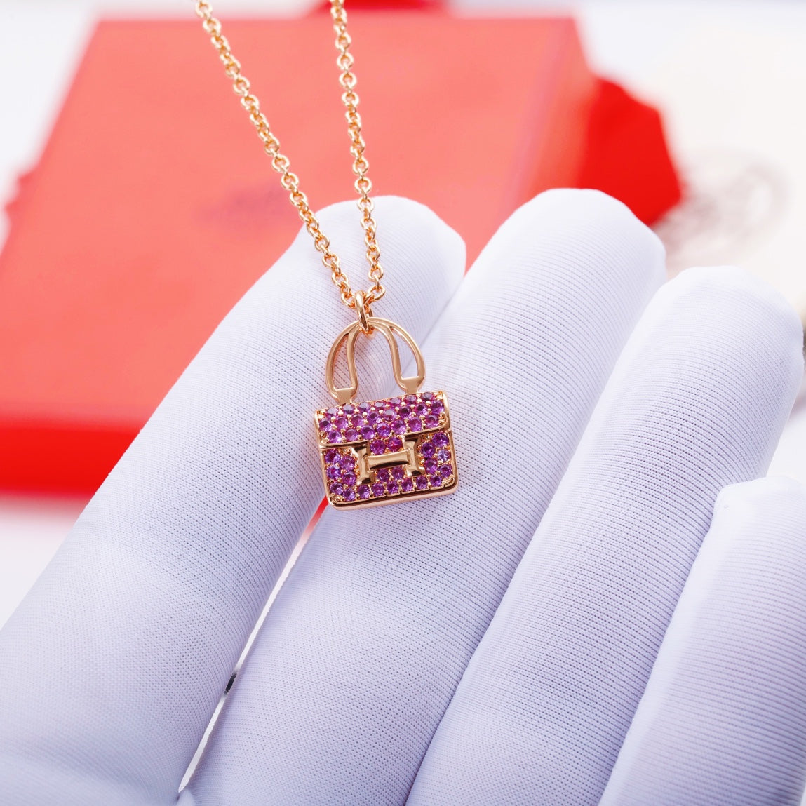 [Elitejewels]CONSTANCE PEDANT PURPLE DIAMOND NECKLACE