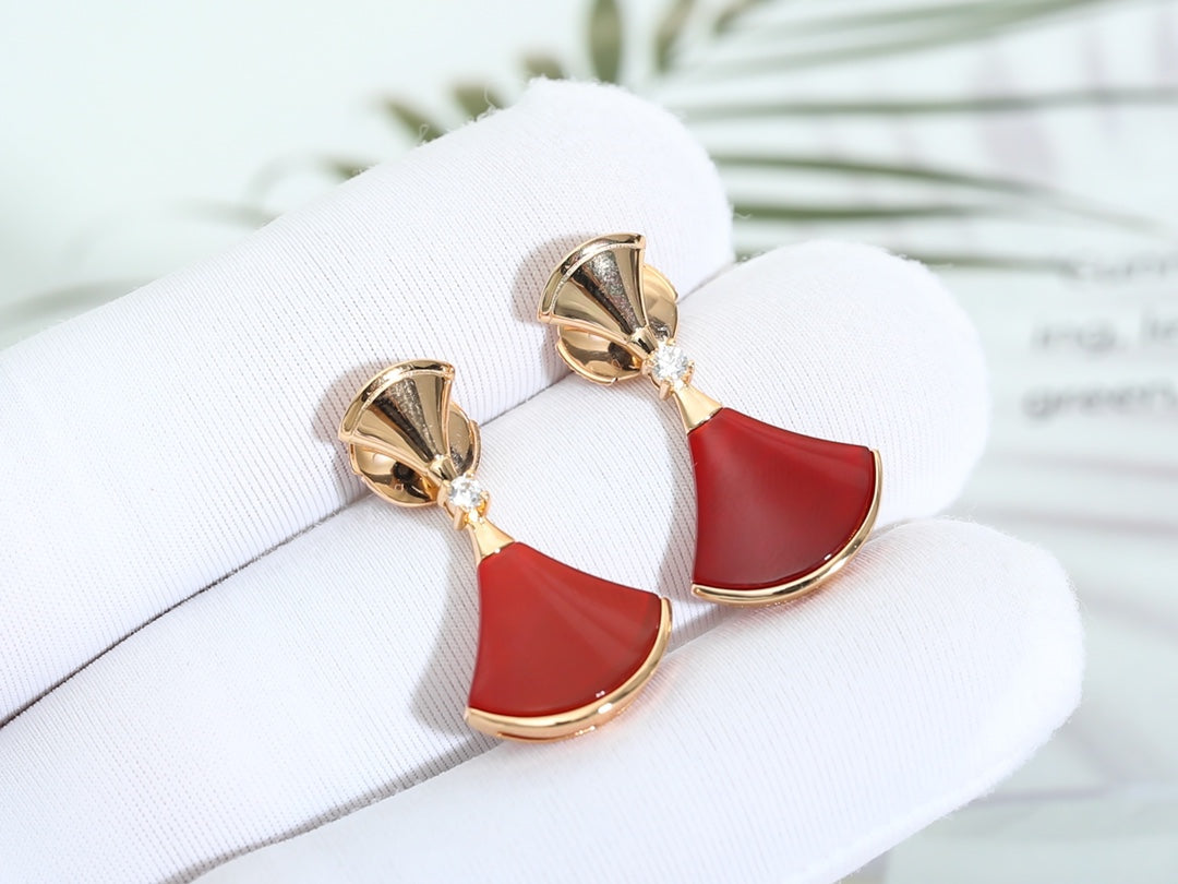 [Elitejewels]DREAM Carnelian PINK GOLD EARRINGS