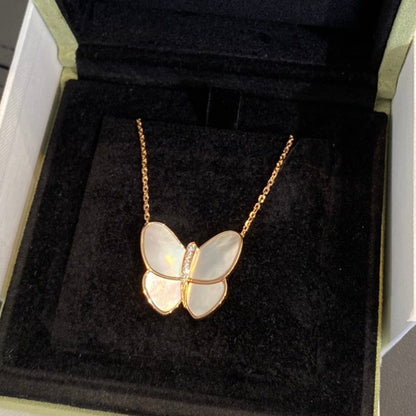 [Elitejewels]BUTTERFLY GOLD MOP DIAMOND NECKLACE