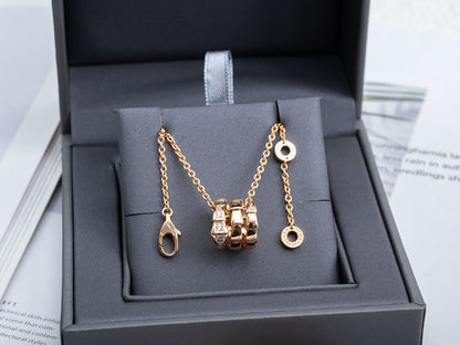 [Elitejewels]SERPENTI PINK GOLD NECKLACE DIAMOND